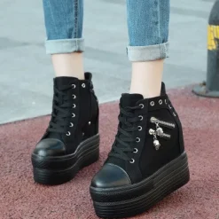 Punk Zipper Corset Shoes