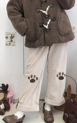 Puppy Paw Print Corduroy Pants