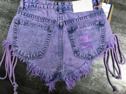 Purple Corset Jean Shorts