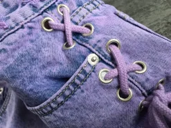 Purple Corset Jean Shorts