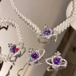 Purple Pearl Princess Jewelry Set