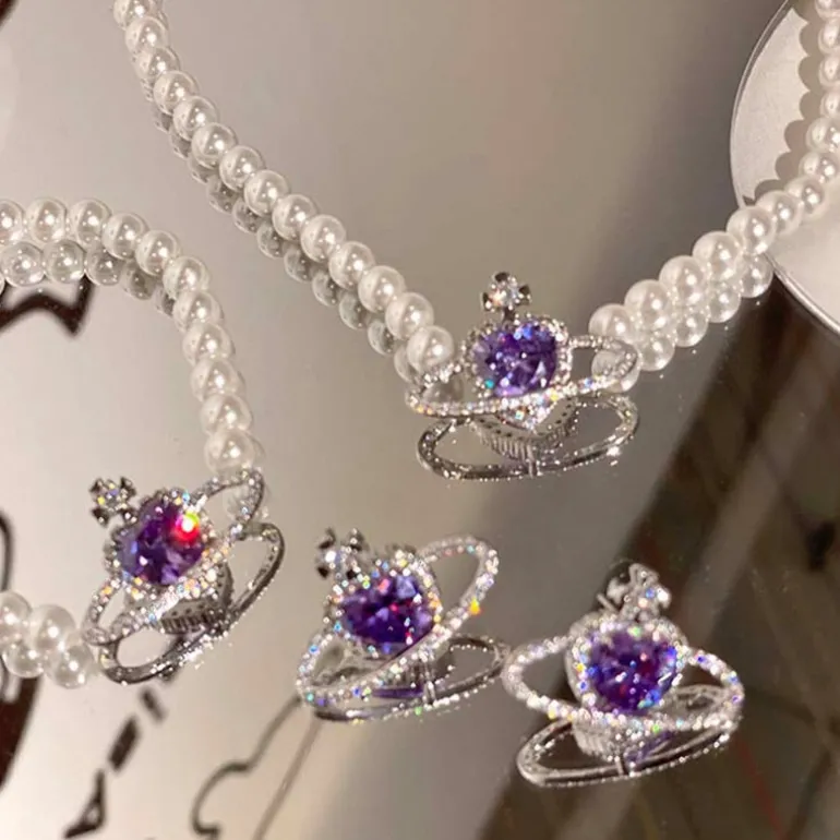 Purple Pearl Princess Jewelry Set