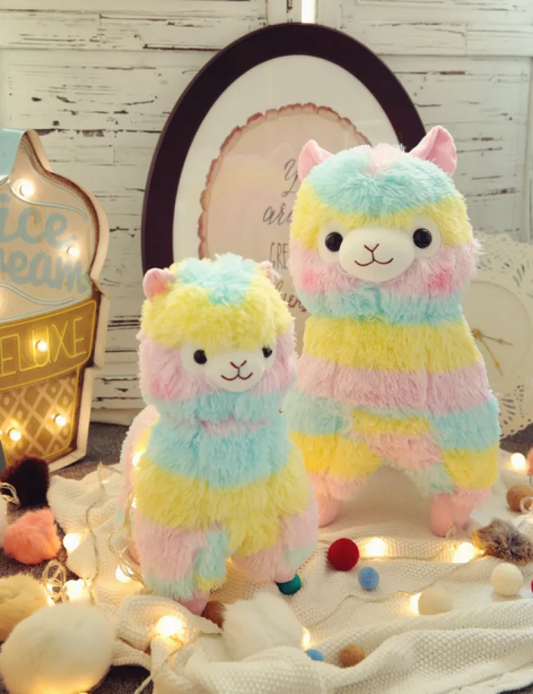 Rainbow Alpaca Plush