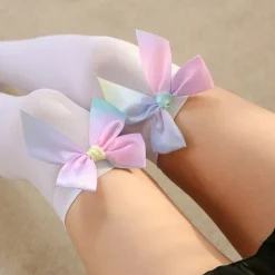 Rainbow Ribbon Thigh Highs