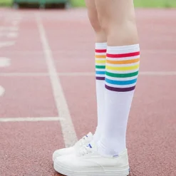 Rainbow Striped Pride Knee Socks