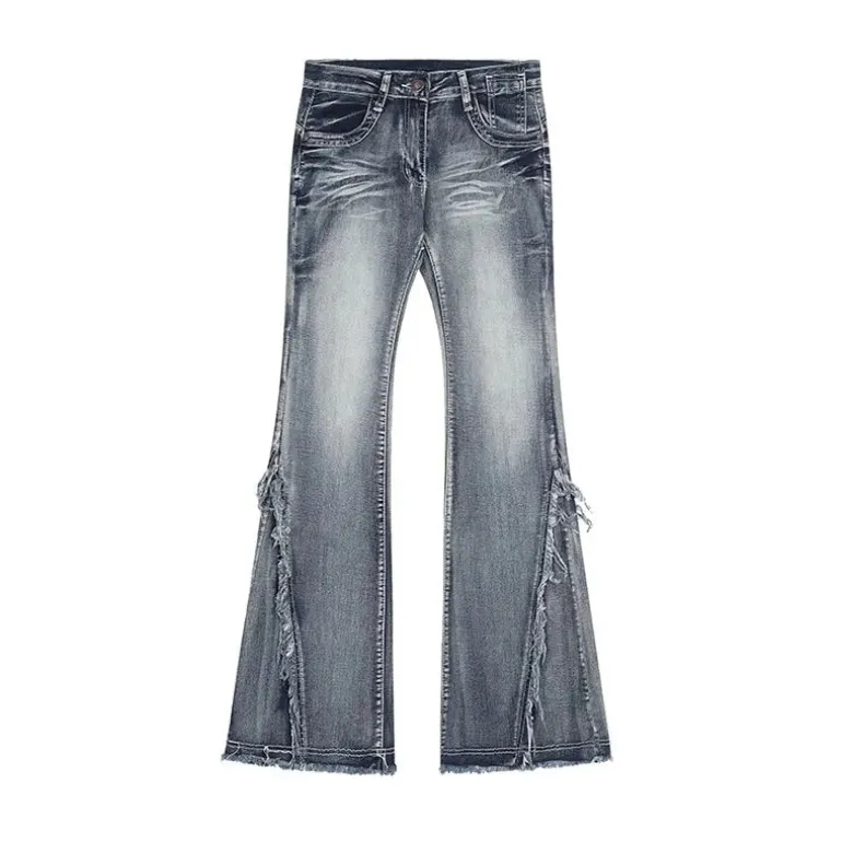 Raw Edge Oversized Low Rise Bell Bottoms