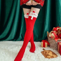 Red Santa Thigh Highs