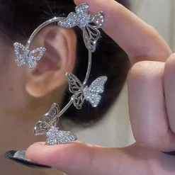 Rhinestone Butterfly Ear Cuffs