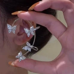 Rhinestone Butterfly Ear Cuffs
