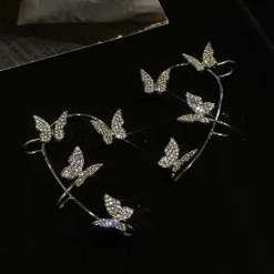 Rhinestone Butterfly Ear Cuffs