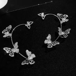 Rhinestone Butterfly Ear Cuffs