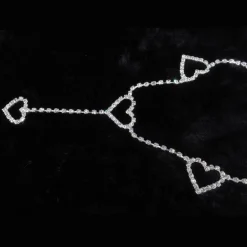 Rhinestone Heart Chain Belt