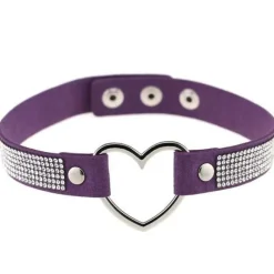 Rhinestone Heart Choker