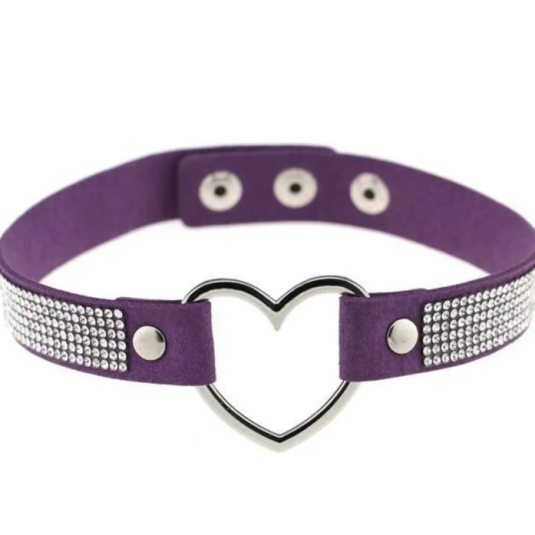 Rhinestone Heart Choker