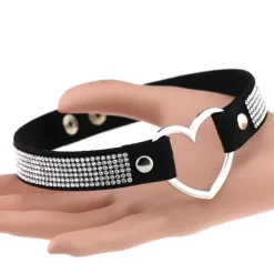 Rhinestone Heart Choker