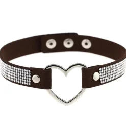 Rhinestone Heart Choker