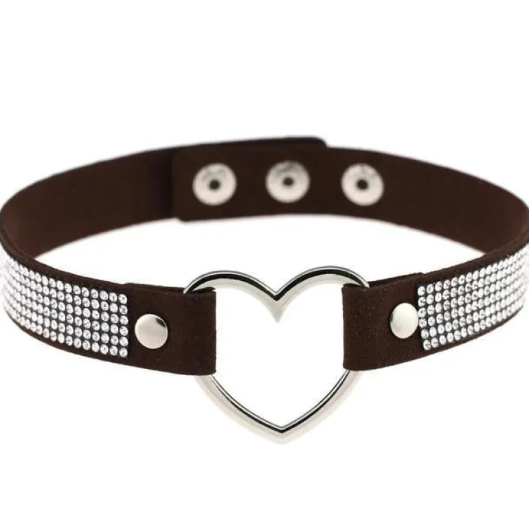 Rhinestone Heart Choker