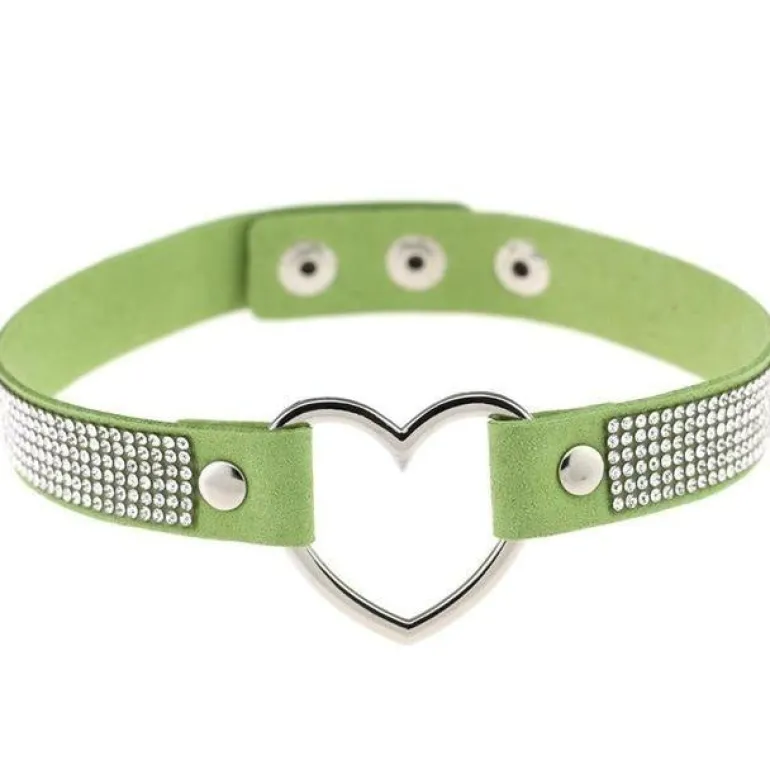 Rhinestone Heart Choker