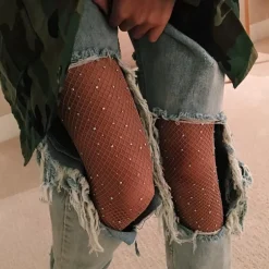 Rhinestone Studded Fishnets