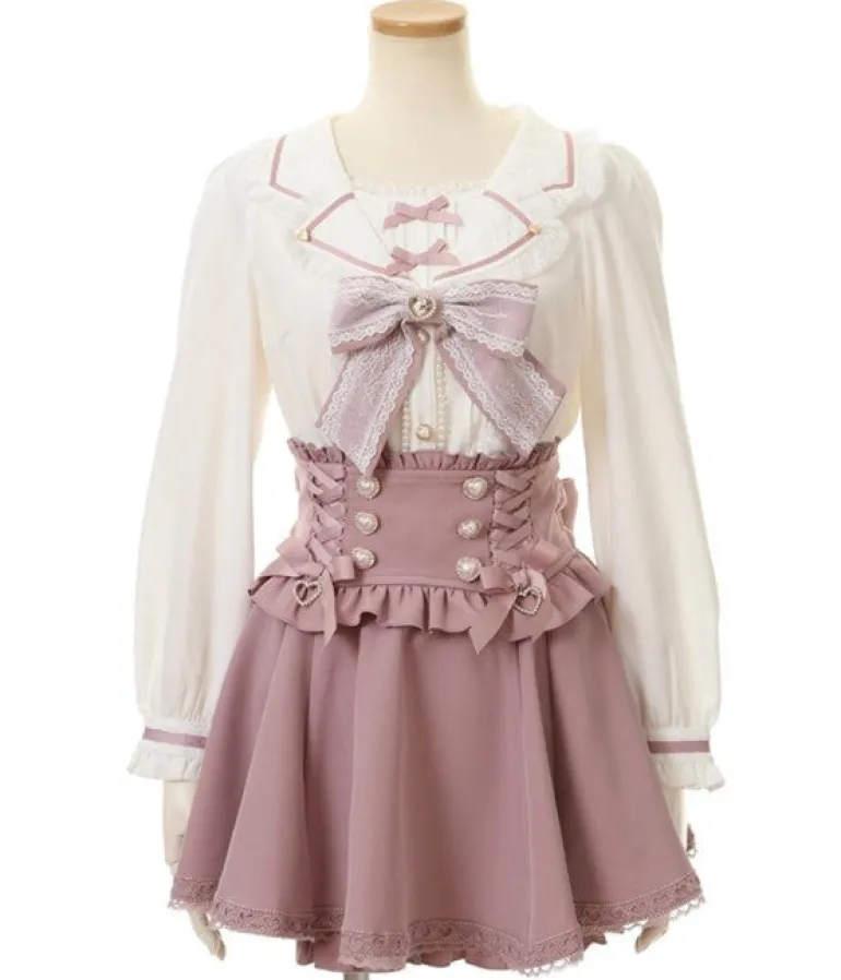 Ruffled Academia Suspender Skirt (Up to 4XL)