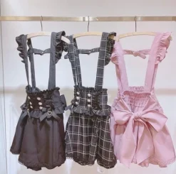 Ruffled Academia Suspender Skirt (Up to 4XL)