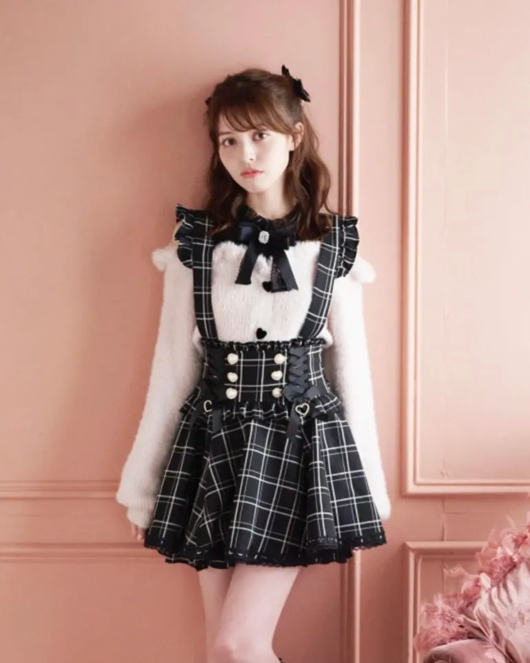 Ruffled Academia Suspender Skirt (Up to 4XL)