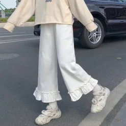 Ruffled Bell Bottom Pants