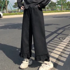 Ruffled Bell Bottom Pants
