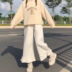 Ruffled Bell Bottom Pants