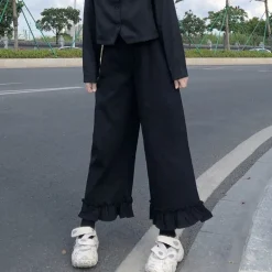Ruffled Bell Bottom Pants