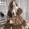 Ruffled Brown Academia Dress