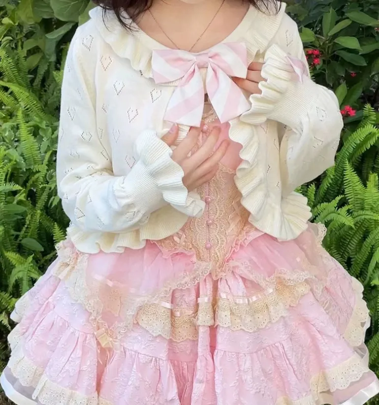 Ruffled Heart Cardigan