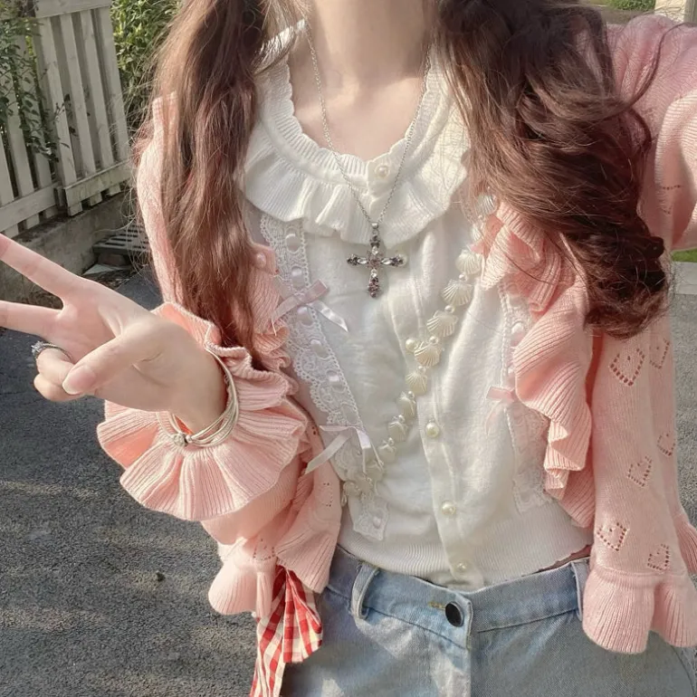 Ruffled Heart Cardigan