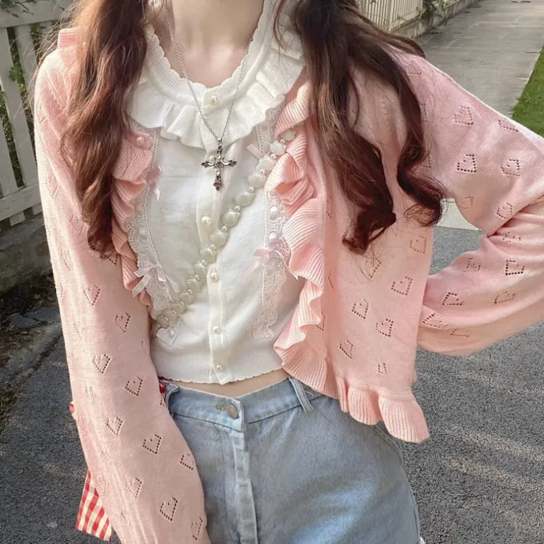Ruffled Heart Cardigan