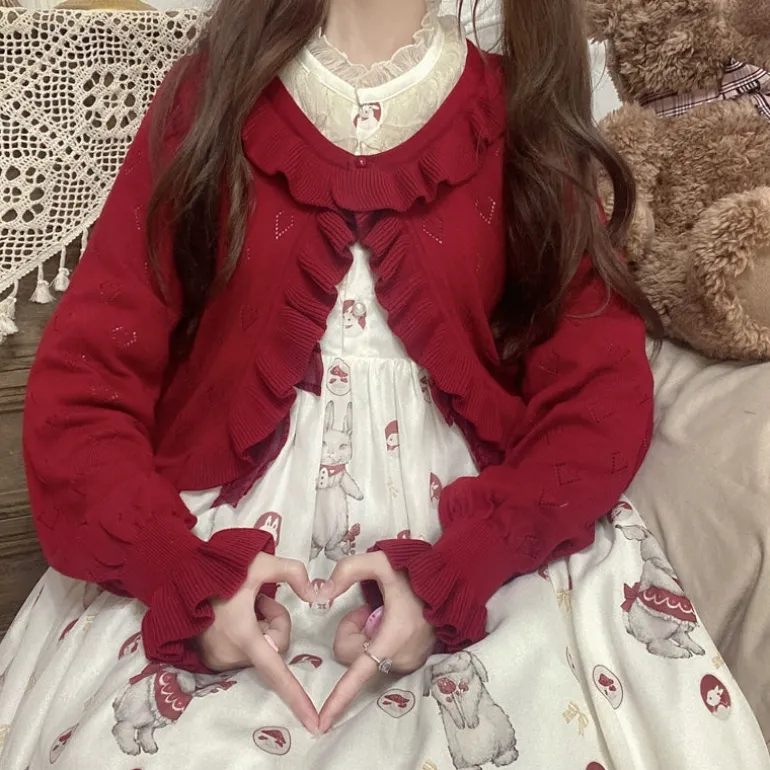 Ruffled Heart Cardigan