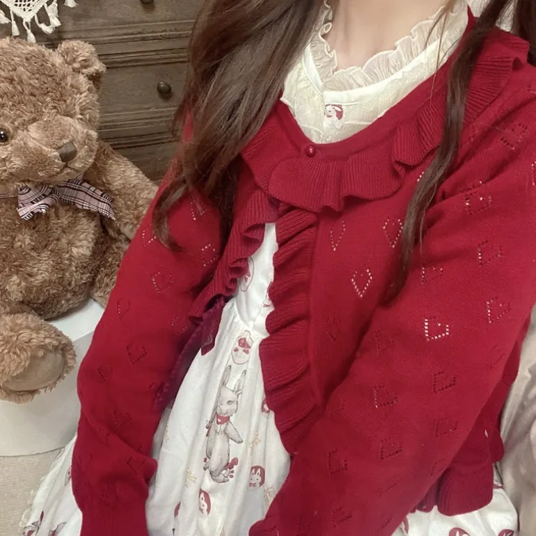 Ruffled Heart Cardigan
