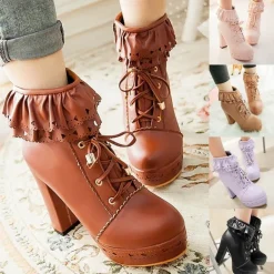 Ruffled Lace Booties