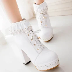 Ruffled Lace Booties