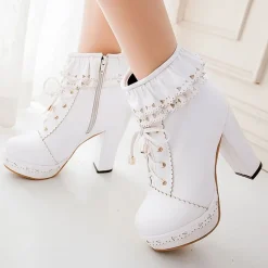 Ruffled Lace Booties