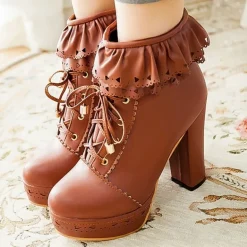Ruffled Lace Booties