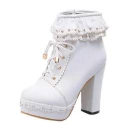 Ruffled Lace Booties