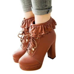 Ruffled Lace Booties