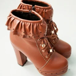 Ruffled Lace Booties