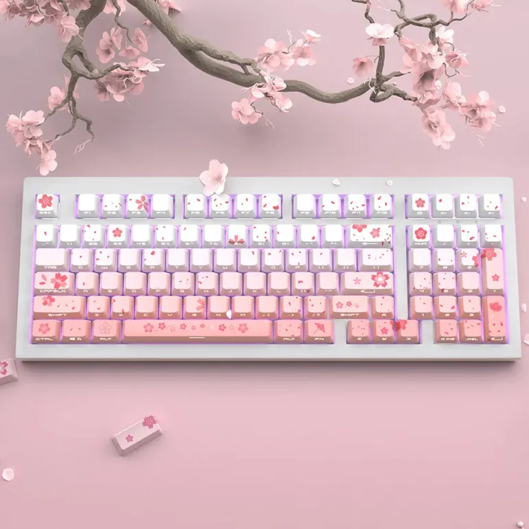 Sakura Blossom Backlit Key Caps Full Set