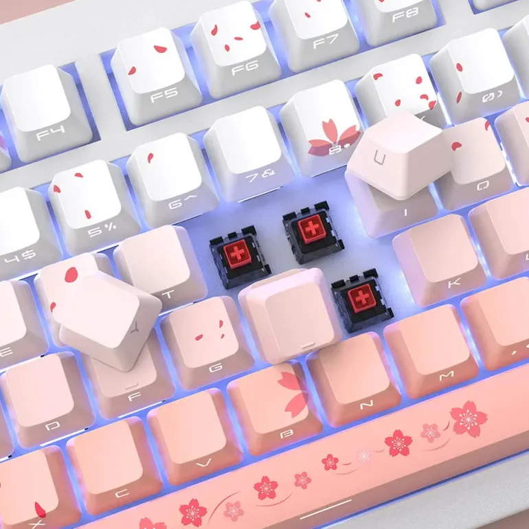 Sakura Blossom Backlit Key Caps Full Set