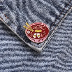 Send Noods Enamel Pin