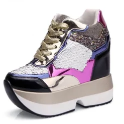 Sequin Platform Sneakers
