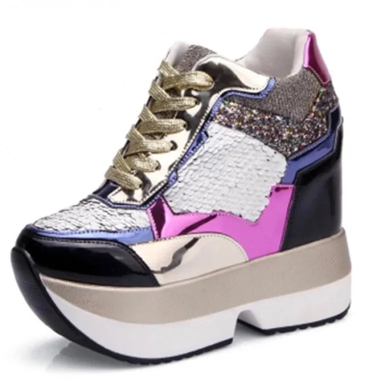 Sequin Platform Sneakers