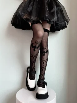 Sheer Ribbon Nylon Thigh Highs