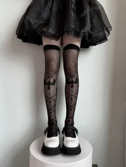 Sheer Ribbon Nylon Thigh Highs